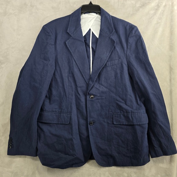 Alex Mill Cooper Blazer In Cotton Linen Navy Blue Mens XL Two Button Sport Coat - Picture 1 of 9